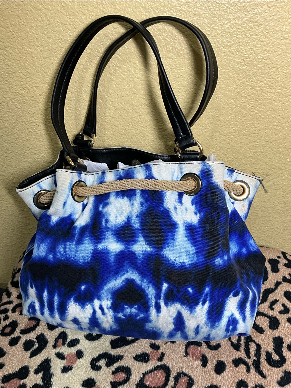MICHAEL KORS Blue Tie-Dye Tote Bag with Tassel - Picture 2 of 5